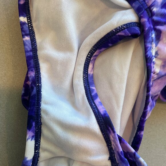 NWOT Speedo Women Size 12 Purple/White Tie Dye One Piece Swimsuit - Picture 7 of 11